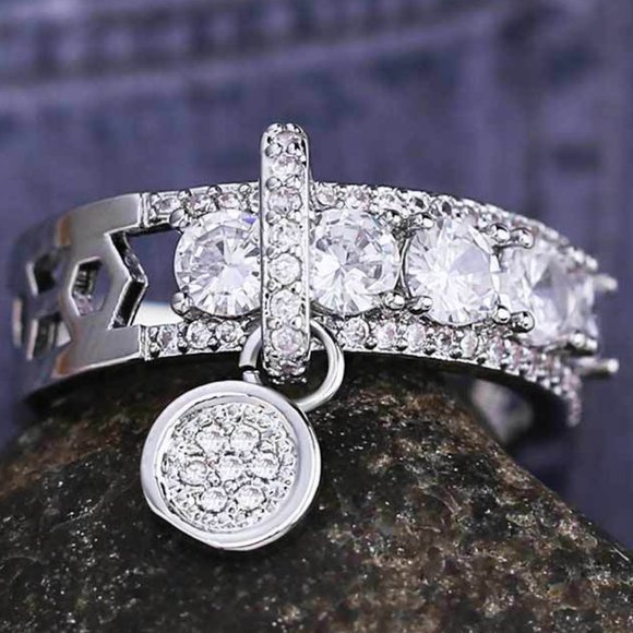 Jewelry - ❤️925 Sterling Silver Plated Stylish White CZ Wedding Ring, GPMB1408